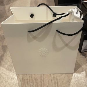 Chanel white paper bag size 8”x8”x4”